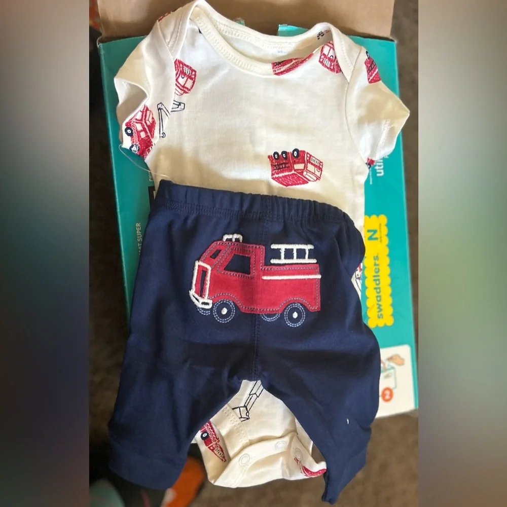Fire Truck Themed Baby Outfit